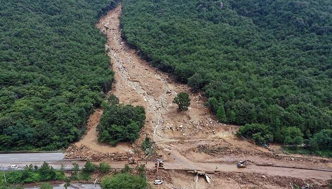 산청군 산사태. 연합뉴스