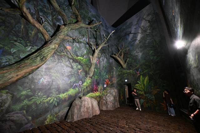 21일 창원 대상공원 빅트리 1층에서 엘리베이터를 타고 올라가면서 관람할 수 있는 공간./전강용 기자/