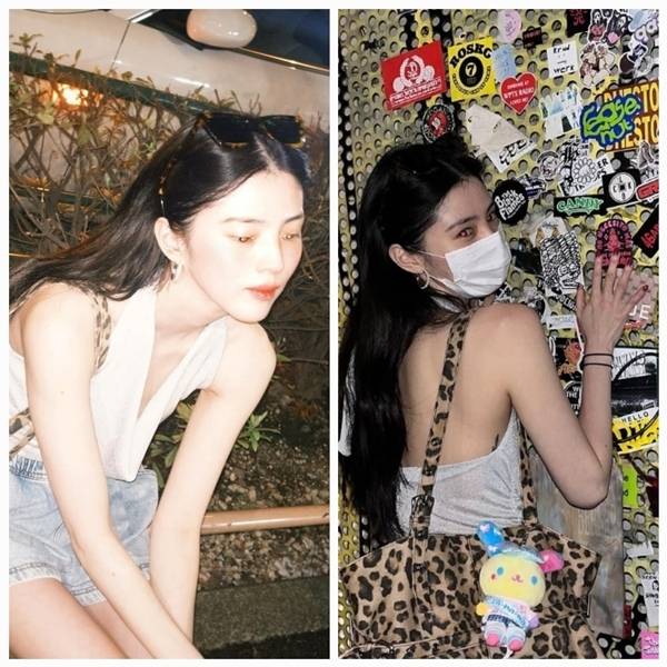 배우 한소희가 일본 도쿄 거리에서 반전 매력을 뽐냈다. 사진=SNS