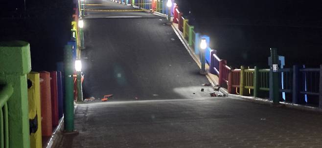 교각이 무너지면서 균열이 발생한 울산 구 삼호교 [국가유산청]