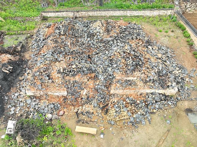 산불에 전소된 청송 사남고택. [국가유산청]