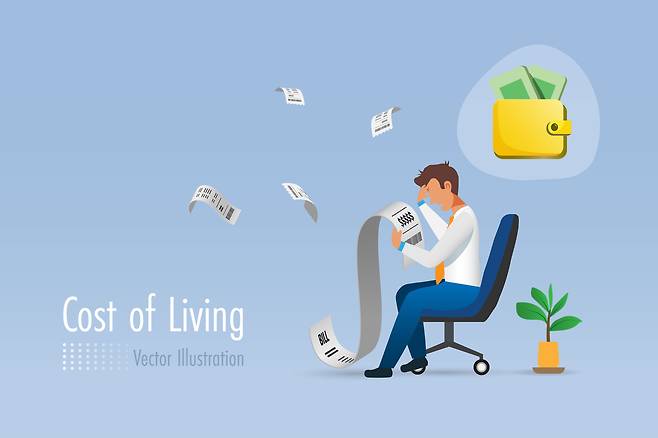 생계비 걱정하는 남성 이미지. [게티이미지뱅크]