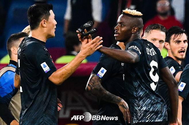 나폴리 시절 김민재(왼쪽)와 빅터 오시멘. /AFPBBNews=뉴스1