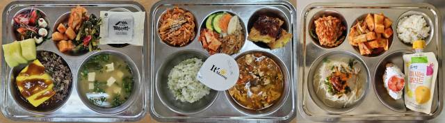 지역의 한 학교에서 식재료 5천원으로 만든 점심식사. 아이들이 좋아하는 다양한 반찬과 영양밸런스를 맞춘 식단구성이 눈에 띈다. 독자제공