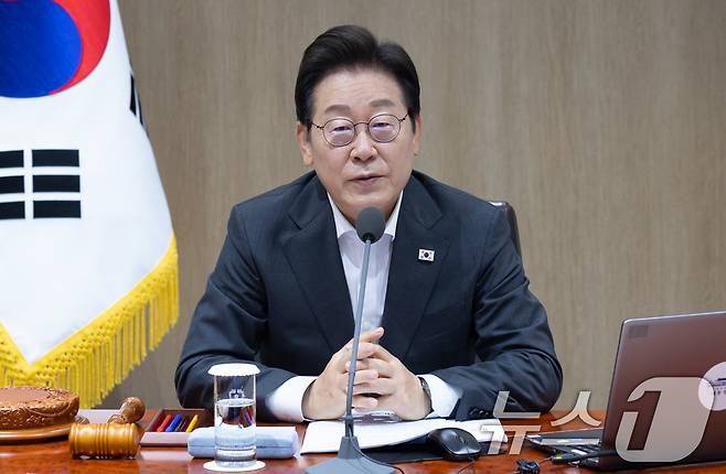 이재명 대통령이 22일 서울 용산 대통령실 청사에서 열린 국무회의에서 발언하고 있다. (대통령실 제공. 재판매 및 DB 금지) 2025.7.22/뉴스1 ⓒ News1 허경 기자