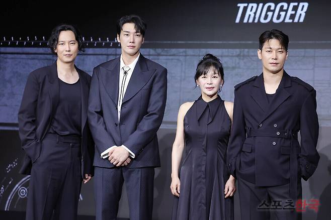 넷플릭스 시리즈 '트리거' 제작발표회에 참석한 배우 김남길, 김영광, 길해연, 박훈. 25.7.22ⓒ이혜영 기자 lhy@hankooki.com