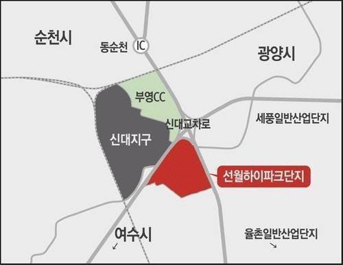 순천시 선월지구 선월하이파크단지 위치도. 중흥그룹 제공
