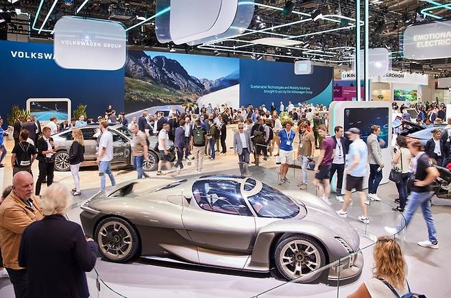 'IAA 모빌리티 쇼' 부스.