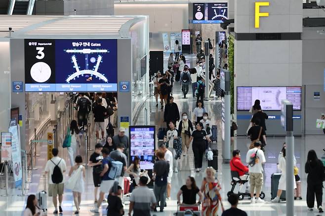 지난 6일 인천국제공항 1터미널 출국장. 사진=연합뉴스