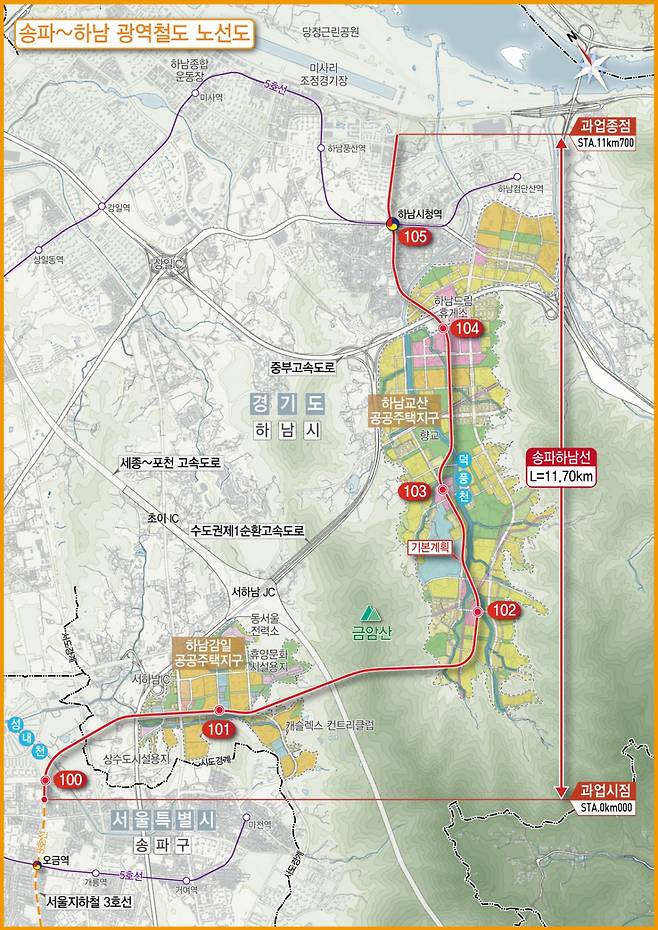 송파하남선 노선도. /사진제공=경기도
