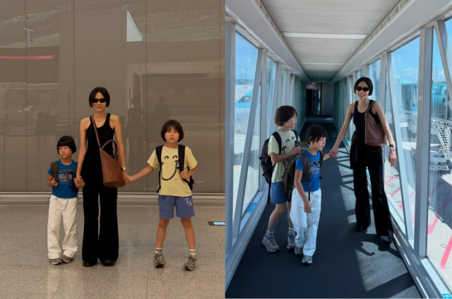 방송인 김나영이 두 아들과 떠난 근황을 전했다. / 김나영 인스타그램 캡처