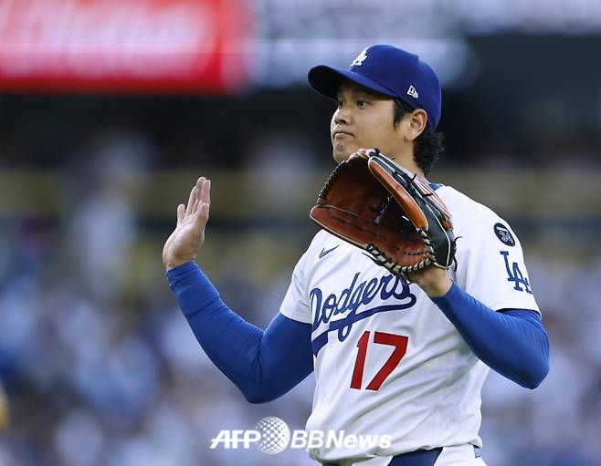22일(한국 시각) 오타니 쇼헤이의 경기 모습. /AFPBBNews=뉴스1