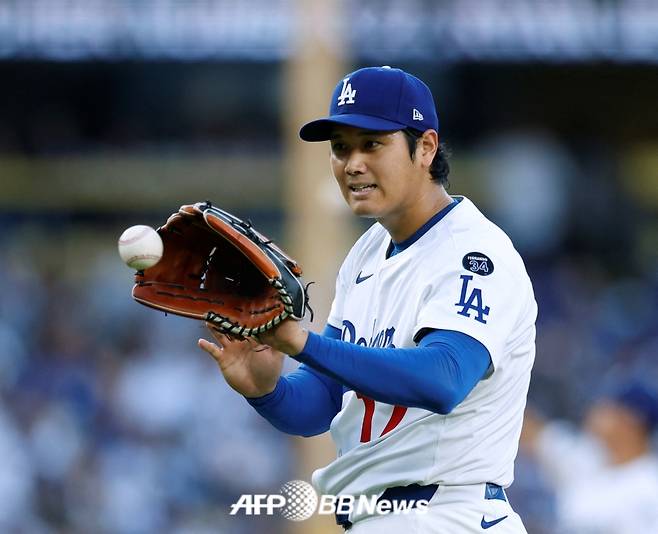 22일(한국 시각) 오타니 쇼헤이의 경기 모습. /AFPBBNews=뉴스1