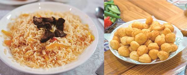 키르기스스탄 전통 음식 플롭과 보르속