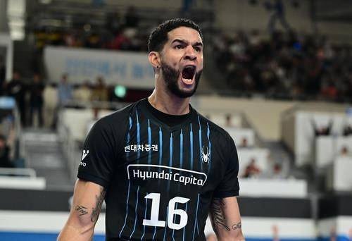 현대캐피탈의 외국인 거포 레오 [한국배구연맹 제공. 재판매 및 DB 금지]