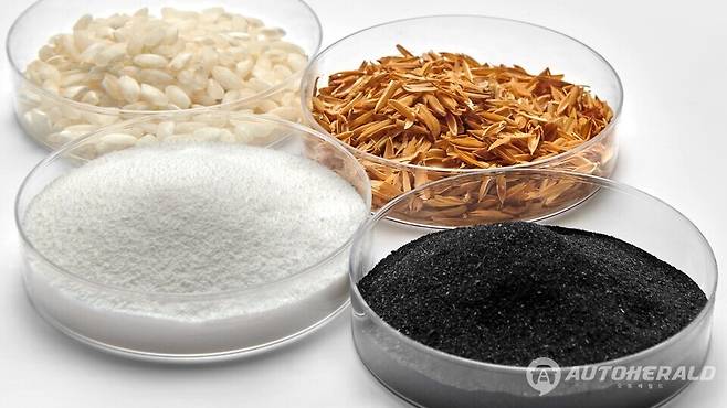 쌀껍질 재에서 추출한 실리카 (출처: 콘티넨탈)