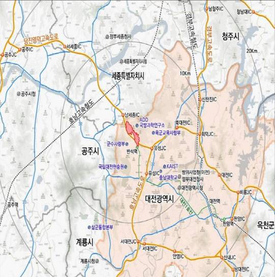 안산 첨단단국방융합클러스터 위치도. 대전도시공사 제공