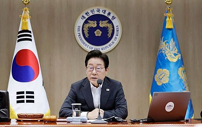 이재명 대통령이 지난 22일 서울 용산 대통령실 청사에서 열린 국무회의에서 발언하고 있다. ⓒ연합뉴스