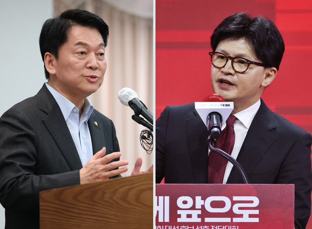 왼쪽부터 국민의힘 안철수 의원, 한동훈 전 당대표.<안철수 국회의원 페이스북 사진·‘한동훈 official’ 페이스북 페이지 사진 갈무리>