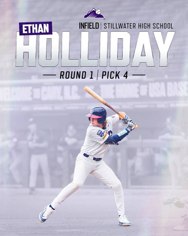 이던 할리데이는 아버지가 뛰었던 콜로라도의 지명을 받았다. 사진= 콜로라도 로키스 공식 X
