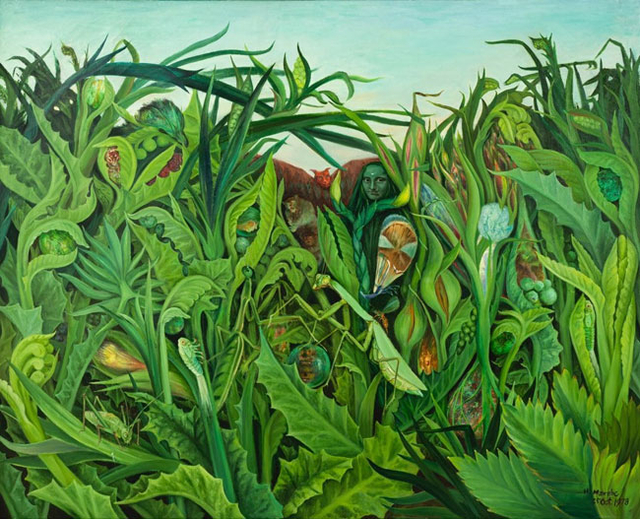 국립현대미술관 덕수궁관 ‘초현실주의와 한국근대미술’에서 화제와 논란을 불러일으킨 김종남(마나베 히데오) 작가의 ‘새들의 산아제한’.  국립현대미술관 제공