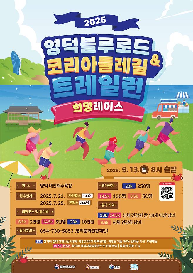 영덕블루로드&코리아둘레길_트레일런 희망레이스 참가자 모집 포스터.[영덕문화관광재단 제공]