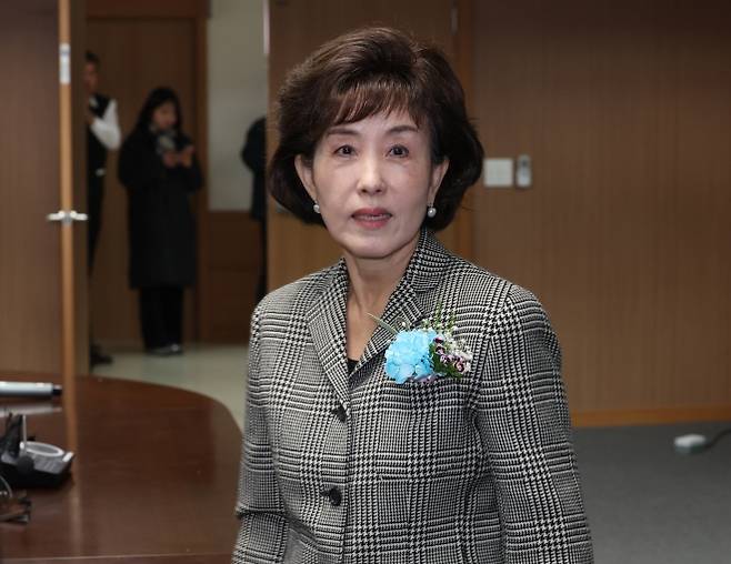 박선영 신임 진실·화해를위한과거사정리위원회 위원장이 지난해 12월 서울 중구 진실화해위에서 열린 자신의 취임식에 입장하고 있다. 2024.12.10 연합뉴스