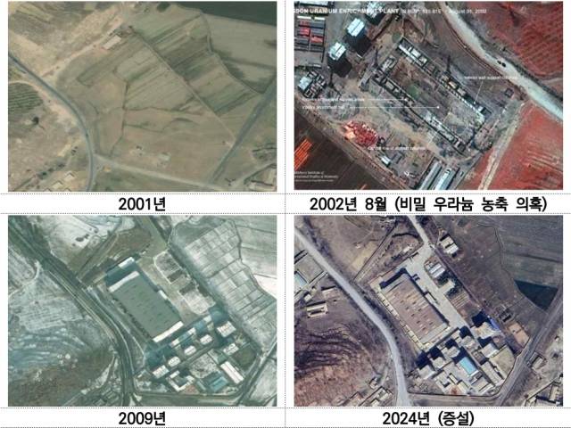 강선 우라늄 농축 의심시설 변화 모습. 사진 제공=KIDA