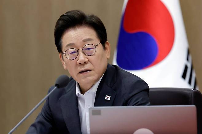 이재명 대통령이 22일 서울 용산 대통령실 청사에서 열린 국무회의에서 발언하고 있다. [사진 | 뉴시스]