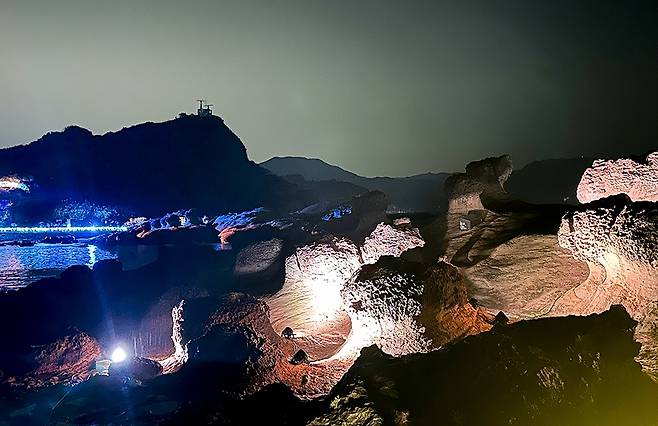 석광 페스티벌이 열리는 대만 예류지질공원의 야경 [사진/권혁창 기자]