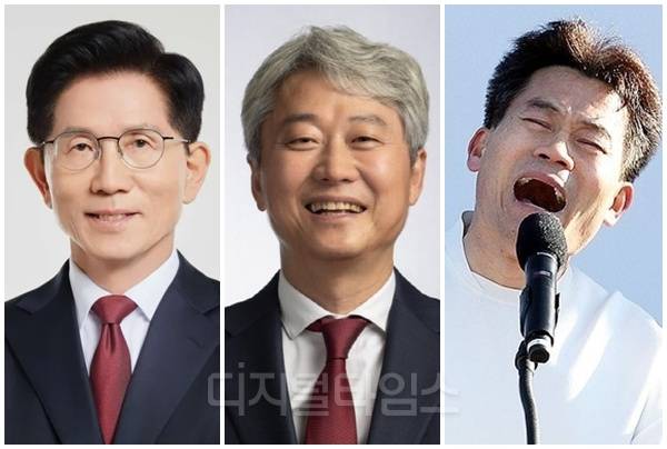 (왼쪽부터) 김문수 전 국민의힘 대선 후보, 김근식 국민의힘 서울 송파병 당협위원장, 한국사 강사 출신 유튜버 전한길씨. [디지털타임스 DB, 연합뉴스]