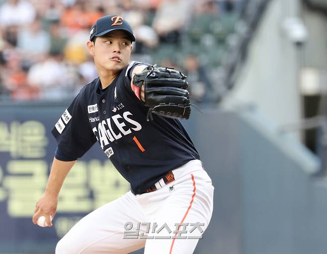 22일 두산전에서 역투하는 한화 문동주. 잠실=김민규 기자