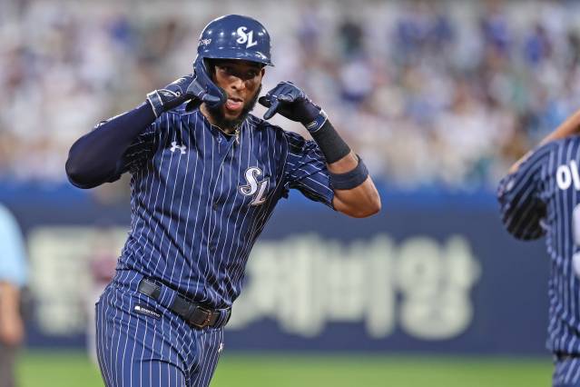 전반기보다 더 강력한 후반기 타격 페이스를 보여주고 있는 르윈 디아즈. 삼성 제공