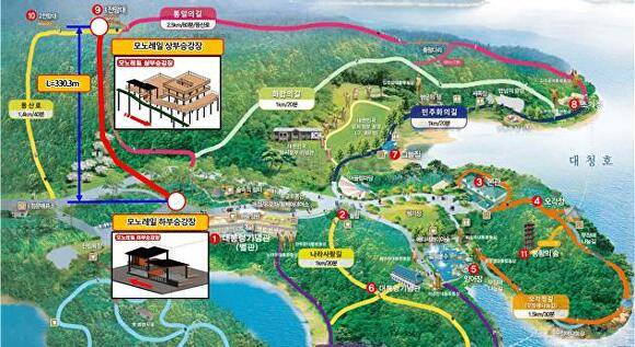 청남대 모노레일 설치 위치도. [사진=충북도]