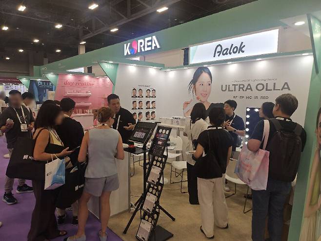 미국 라스베가스 '코스모프로프 노스 아메리카'에 참가한 '알록' 부스 (사진 제공=알록)