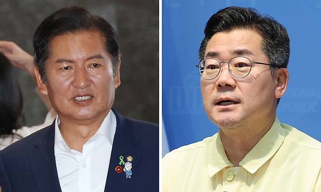 정청래·박찬대 더불어민주당 당대표 후보(기호순). 뉴스1