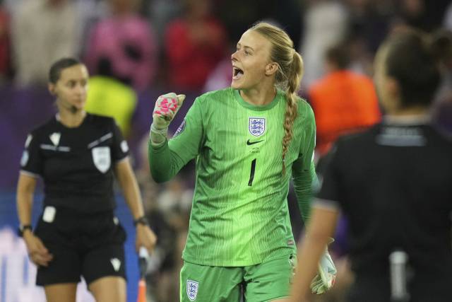 스웨덴과 8강전에서 눈부신 선방을 펼친 잉글랜드의 해나 햄프턴. AP연합뉴스