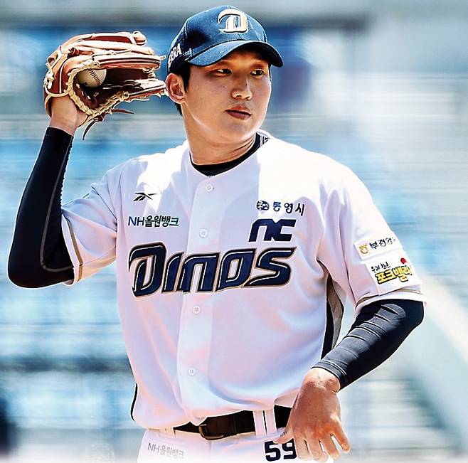 구창모가 지난달 28일 마산구장에서 열린 2025 KBO 메디힐 퓨처스리그 상무와의 홈경기에서 공을 던질 준비를 하고 있다. NC 다이노스 제공