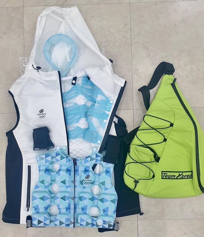 국가대표 선수들에게 나눠줄 아이스 조끼 [진천선수촌 제공. 재판매 및 DB 금지]