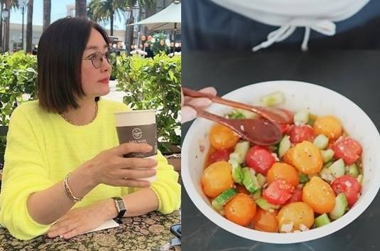 오연수가 만든 토마토 마리네이드. [사진=오연수 SNS, 유튜브]