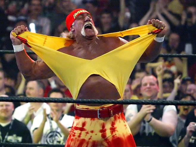 한 시대를 풍미한 미국 프로레슬러 헐크 호건이 24일 플로리다 자택에서 심장마비로 사망했다./AP 연합뉴스