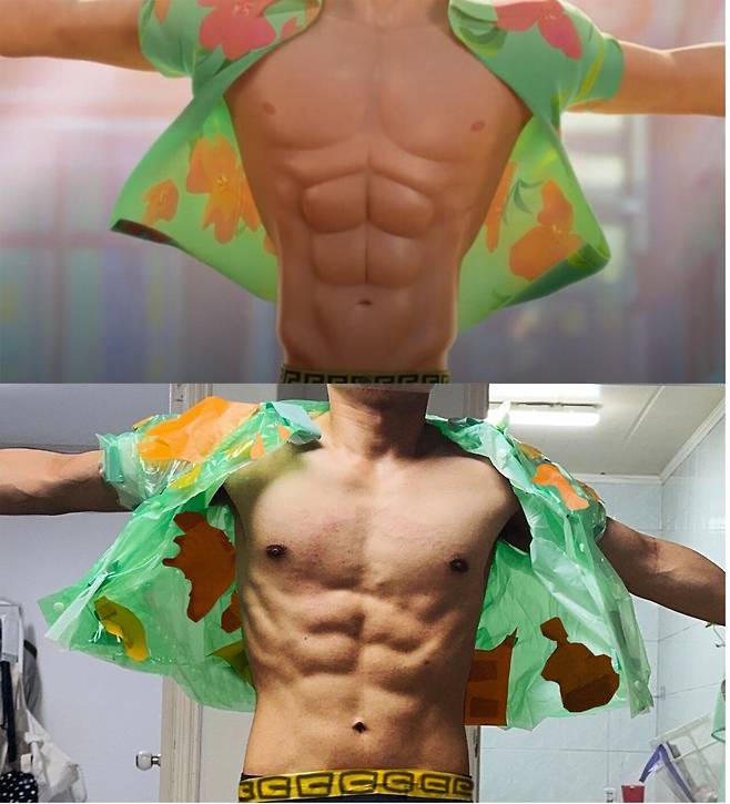 애비복근009.jpg 케데헌의 사자보이즈 복근 코스프레 해봤다.