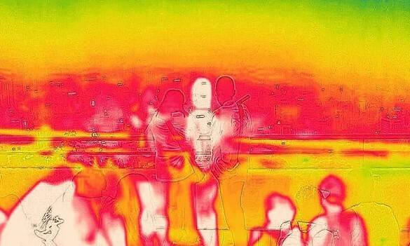 서울 지역에 올해 첫 폭염경보가 발효된 지난 7일 저녁 8시께 서울 남산에서 열화상 카메라 모듈로 촬영한 도심의 모습. 연합뉴스