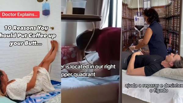 최근 SNS에서 커피로 관장하는 새로운 건강 트렌드가 유행 중인 것과 관련해 전문가들은 위험한 시도라고 경고한다./사진=틱톡 캡처