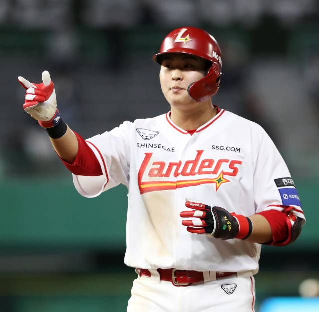 24일 대구 삼성전에서 모처럼 홈런을 때려낸 고명준. SSG 제공