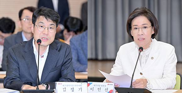 김정기 대구시장 권한대행과 이인선 국민의힘 대구시당 위원장(왼쪽부터) [사진=대구시]