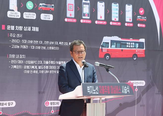 벽지노선 자율주행 마실버스 시승식 [강릉시 제공. 재판매 및 DB 금지]