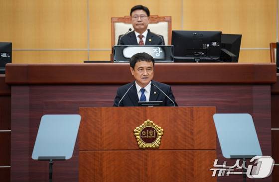 김희수 전북도의원이 임시회에서 발언을 하고 있다.(의회제공. 재판매 및 DB금지)2025.7.26/뉴스1