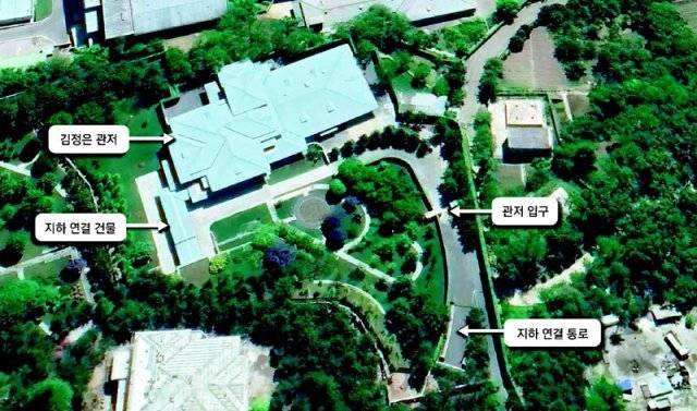 평양 중구역에 있는 김정은 관저. 15호 관저로 불리는 이곳은 중앙당 청사와 인접해 있다.