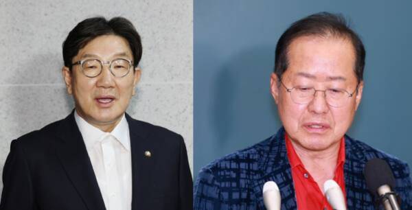 국민의힘 권성동 의원(왼쪽)과 홍준표 전 대구시장. 연합뉴스